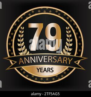 timbro distintivo per il 79° anniversario Illustrazione Vettoriale