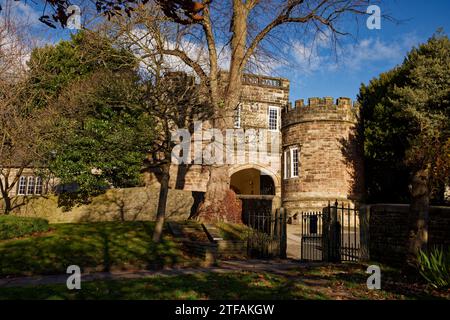 Skipton Castle Gateway Foto Stock