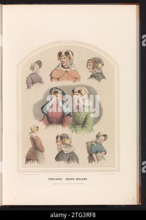 Costume tradizionale dell'Olanda settentrionale, 1857, 1857 costume tradizionale della provincia dell'Olanda settentrionale. Diversi studi sui titoli. Illustrazione in un libro del 1857 con 56 registrazioni di costumi tradizionali olandesi. Tipografia: Netherlandsafter disegno di: Netherlandsafter disegno di: Netherlandspublisher: Amsterdam paper North Holland costume tradizionale della provincia di Noord-Holland. Diversi studi sui titoli. Illustrazione in un libro del 1857 con 56 registrazioni di costumi tradizionali olandesi. Tipografia: Netherlandsafter disegno di: Netherlandsafter disegno di: Netherlandspublisher: A Foto Stock