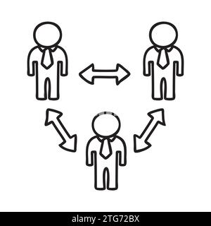 Icona Doodle People. Concetto di connessione. Illustrazione vettoriale. Illustrazione Vettoriale