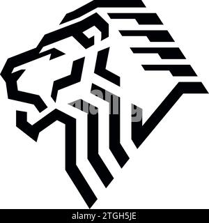 Design moderno astratto di Lion Head Illustrazione Vettoriale