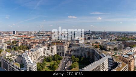Una foto della città di Berlino vista dalla cima della Potsdamer Platz. Foto Stock