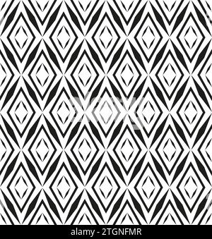 Paterna geometrica astratta con rombi. Uno sfondo vettoriale senza interruzioni. Texture in bianco e nero. Motivo grafico moderno Illustrazione Vettoriale