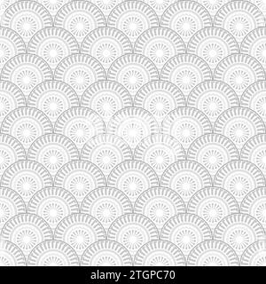 Ripetizione geometrica astratta. Sfondo vettoriale senza interruzioni. Ornamento grigio e bianco Illustrazione Vettoriale