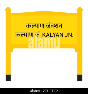 Giunzione Kalyan nella scheda ferroviaria di Mumbai illustrazione vettoriale isolata su bianco Illustrazione Vettoriale