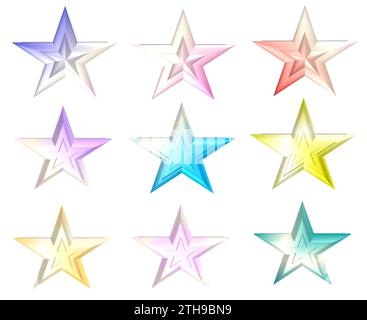 adesivi colorati con motivo a stelle Foto Stock