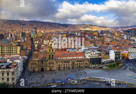 Plaza Mayor de San Francisco a la Paz, Bolivia Foto Stock