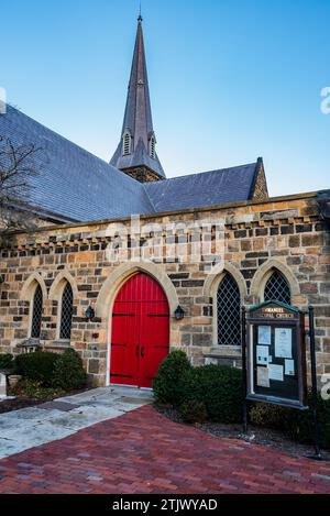 Ingresso alla chiesa episcopale di Emmanuel, Cumberland Maryland USA Foto Stock