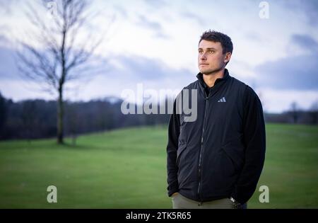 Il golfista svedese Ludvig Åberg ha fotografato durante un press day al Eslövs Golf Club il 20 dicembre 2023. Foto: Johan Nilsson / TT / Code 50090 Foto Stock