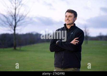 Il golfista svedese Ludvig Åberg ha fotografato durante un press day al Eslövs Golf Club il 20 dicembre 2023. Foto: Johan Nilsson / TT / Code 50090 Foto Stock