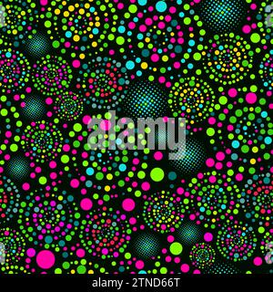 Pattern senza cuciture di cerchi colorati. Sfondo coriandoli. Gradiente dei cerchi volumetrici. Illustrazione vettoriale Illustrazione Vettoriale
