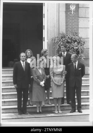 17/10/1988. Isabella II in Spagna: Nell'immagine al suo arrivo al palazzo El Pardo. Crediti: Album / Archivo ABC Foto Stock