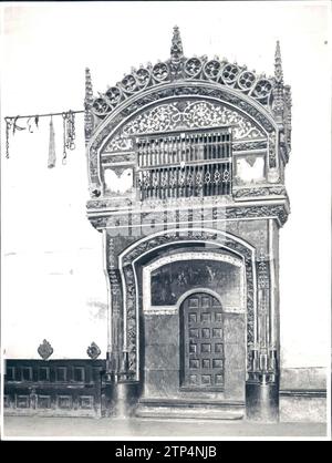 12/31/1929. Logroño. Santo Domingo de la Calzada. Nicchia del gallo e della gallina che sono rinchiusi dal 25 aprile al 14 ottobre. Crediti: Album / Archivo ABC / Julio Duque Foto Stock