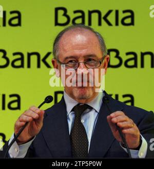 Madrid, 20/07/2011. L'IPO di Bankia. Nell'immagine, il presidente Rodrigo Rato. Foto: Ernesto Agudo ARCHDC. Crediti: Album / Archivo ABC / Ernesto Agudo Foto Stock