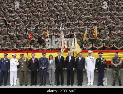 Paracuellos del Jarama (Madrid), 05/08/2010. Visita del presidente del governo, José Luis Rodríguez Zapatero, accompagnato dal vicepresidente nordamericano Joe Biden, alla base Bricac foto: Jaime García. ARCHDC. Crediti: Album / Archivo ABC / Jaime García Foto Stock