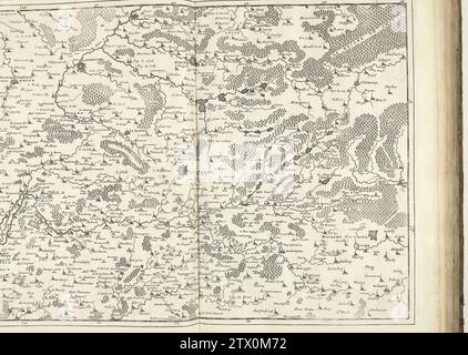 Mappa della Francia settentrionale, 1712, 1712 Mappa della Francia settentrionale con le città di Avesnes, Landrecies, la Capelle e Guise, 1712. Parte di una raccolta completa di piani di battaglie e città rinomate durante la guerra di successione spagnola. Questo album è uno dei primi 24 piatti che insieme formano una mappa molto grande dei Paesi Bassi meridionali. Carta di Bruxelles incisione/incisione Francia settentrionale Mappa della Francia settentrionale con le città di Avesnes, Landrecies, la Capelle e Guise, 1712. Parte di una raccolta completa di piani di battaglie e città rinomate durante la guerra di successione spagnola. Questo album è uno dei Foto Stock