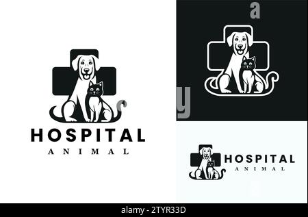 Animali Medical Health Hospital PET Care clinica veterinaria cani e gatti Illustrazione Vettoriale