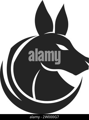Template logo Kangaroo isolato. Identità del marchio. Icona grafico vettore astratto Illustrazione Vettoriale