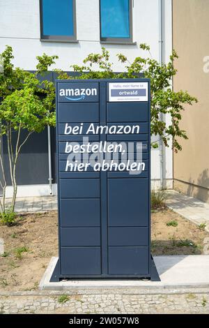 Amazon Locker, Abholstation, Haselhorst, Spandau, Berlino, Deutschland *** didascalia locale *** , Berlino, Deutschland Foto Stock