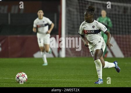 Roma, Italia. 20 dicembre 2023. Sandy Baltimore di Paris Saint-Germain durante il giorno 4 gruppo C della UEFA Women's Champions League tra A.S. Roma vs Paris Saint-Germain, 20 dicembre 2023 allo Stadio tre Fontane di Roma. Credito: Agenzia fotografica indipendente/Alamy Live News Foto Stock