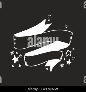 Icona del nastro Doodle vintage Illustrazione Vettoriale