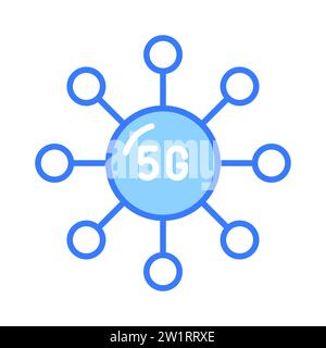 Scegli questa icona di connessione di rete 5G progettata in modo creativo con uno stile alla moda, il vettore della tecnologia 5G. Illustrazione Vettoriale