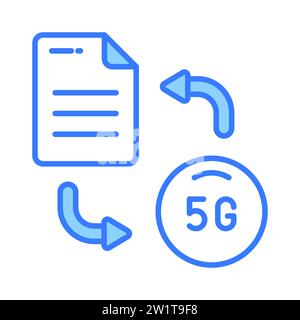 Documento vettoriale di rete 5G dal design accattivante, icona modificabile in stile trendy Illustrazione Vettoriale