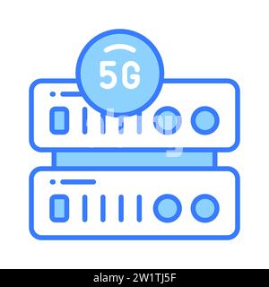 Icona del server di rete 5G dal design accattivante in stile moderno, con tecnologia vettoriale 5G. Illustrazione Vettoriale