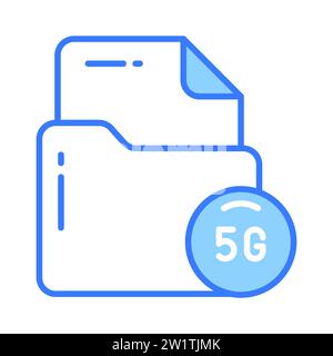 Cartella vettoriale della tecnologia 5G, icona della rete 5G. Illustrazione Vettoriale