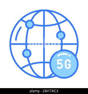 Scegli questa icona di connessione di rete 5G progettata in modo creativo con uno stile alla moda, il vettore della tecnologia 5G. Illustrazione Vettoriale