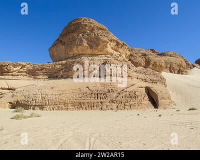 Erodierte Felsen, Berglandschaft im südlichen Sinai zwischen Ain Khudra und Nuwaiba, Ägypten Foto Stock