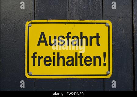 Ausfahrt freihalten, Verbotsschild, Deutschland Foto Stock