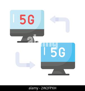 Scopri questa icona della rete 5G realizzata con cura in stile trendy, vecto premium Illustrazione Vettoriale