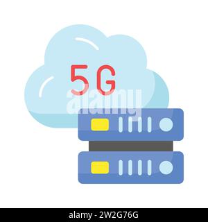 Icona del server di rete 5G dal design accattivante in stile moderno, con tecnologia vettoriale 5G. Illustrazione Vettoriale