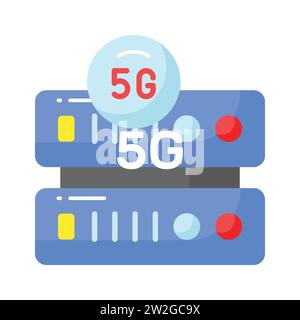 Icona del server di rete 5G dal design accattivante in stile moderno, con tecnologia vettoriale 5G. Illustrazione Vettoriale