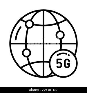 Scegli questa icona di connessione di rete 5G progettata in modo creativo con uno stile alla moda, il vettore della tecnologia 5G. Illustrazione Vettoriale