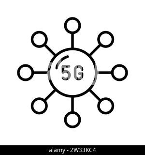 Scegli questa icona di connessione di rete 5G progettata in modo creativo con uno stile alla moda, il vettore della tecnologia 5G. Illustrazione Vettoriale