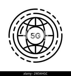 Scegli questo fantastico vettore di rete 5G con un'icona modificabile e di stile alla moda Illustrazione Vettoriale