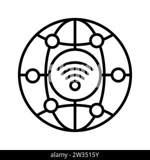 Il vettoriale della tecnologia 5G dal design accattivante trasmette segnali in stile trendy, icona di qualità Illustrazione Vettoriale