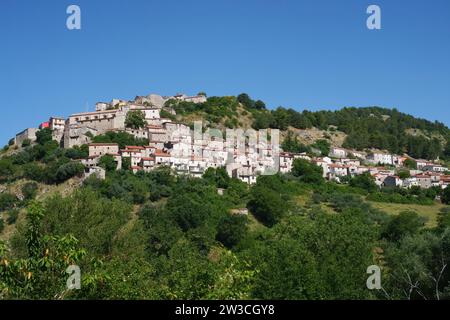 Longano, centro storico in provincia di Isernia, Molise, Italia Foto Stock