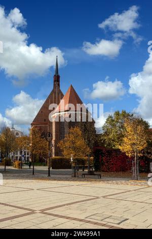 Die evangelische Mönchskirche ist eine Kirche in Salzwedel im Nordwesten Sachsen-Anhalts. SIE ist romanischen Ursprungs, wird aber der Backsteingotik Foto Stock