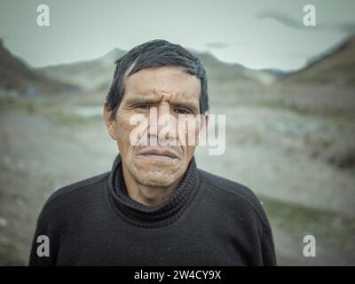 Adan Arenas Rodriguez, minatore, Morococha Nueva, Perù Foto Stock