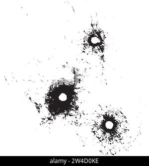 foro proiettile per pistola nel vetro Illustrazione Vettoriale