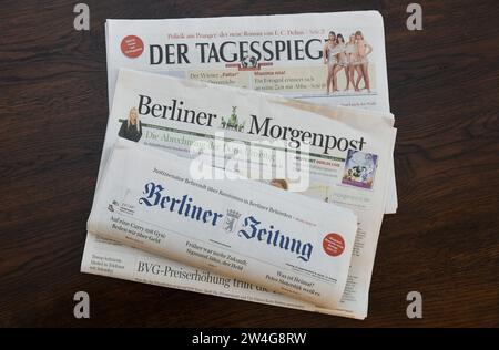 Berliner Zeitungen 'Der Tagesspiegel, "Berliner Morgenpost und 'Berliner Zeitung Foto Stock