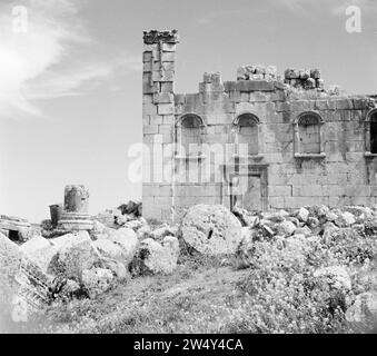 Tempio di Zeus a Jerash ca. 1950-1955 Foto Stock