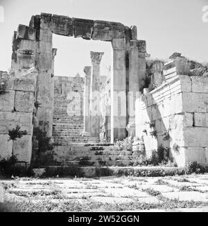 Scalini della Cattedrale a Jerash, CA. 1950-1955 Foto Stock