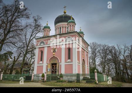 Alexander Nevsky Memorial Church, Alexandrowka Colony, Potsdam, Brandeburgo, Germania Foto Stock