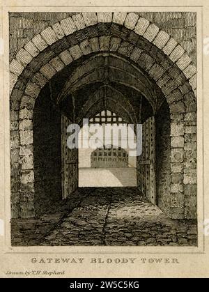 Stampa intitolata "Gateway Bloody Tower" Foto Stock