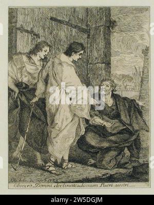 Lot invita Two Angels to Enter HIS Home 1917 di Paul Ponce Antoine Robert-de-seri Foto Stock