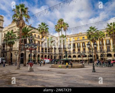 Placa Reial di Barcellona, Spagna Foto Stock